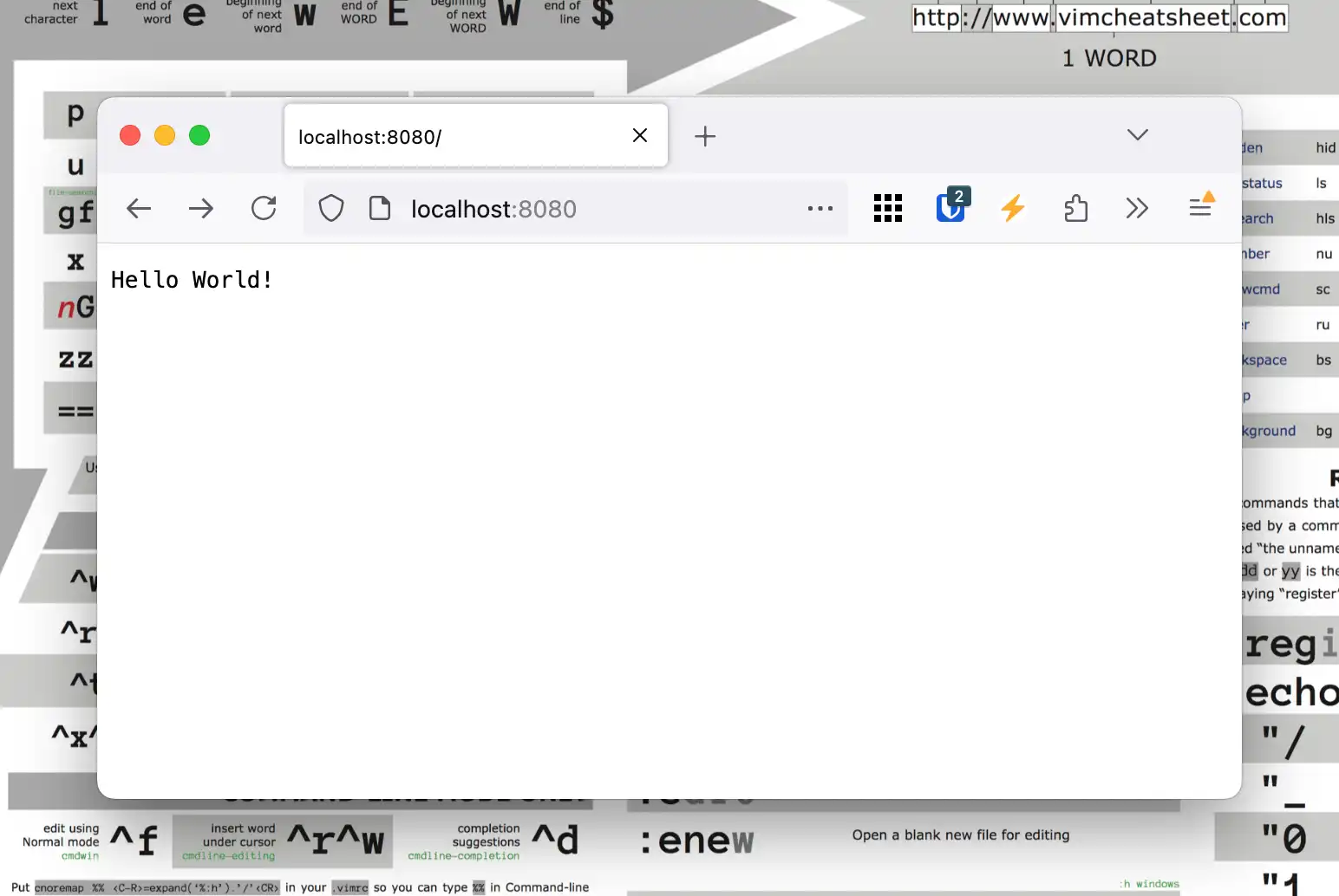 Hello-world app running
