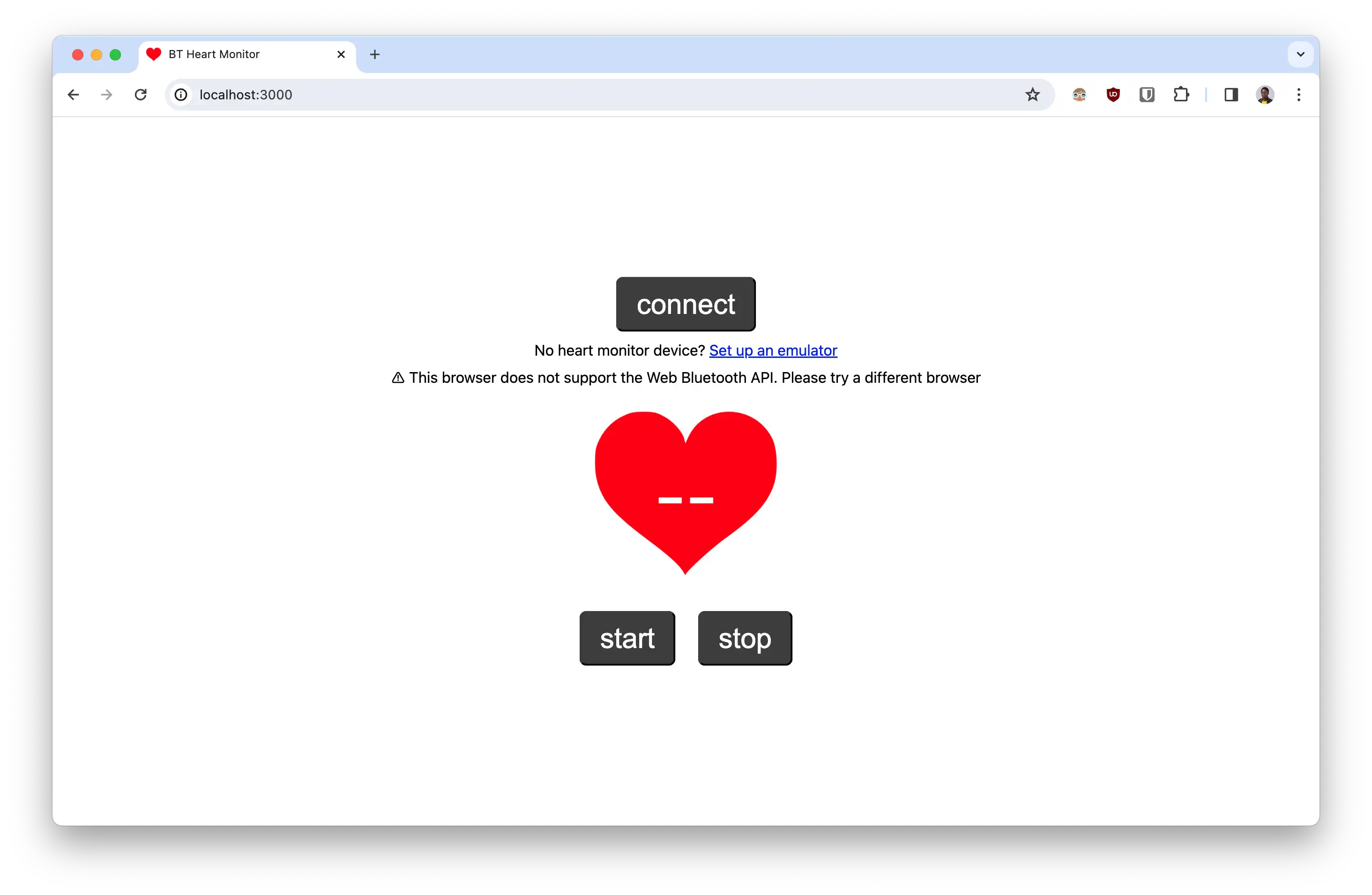 Opening app in browser