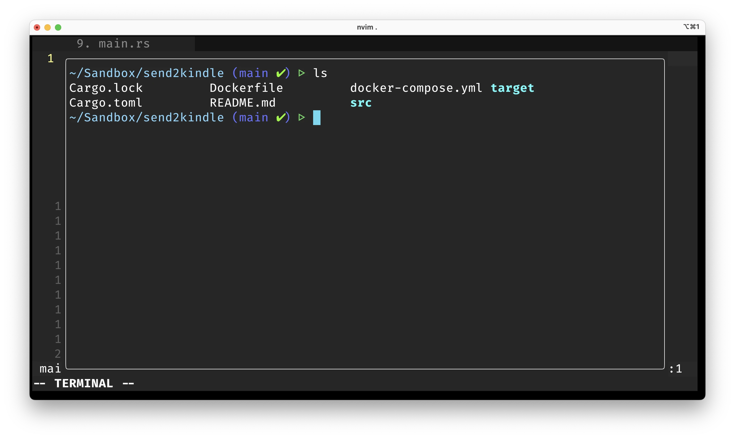 A floating terminal with Toggle Term